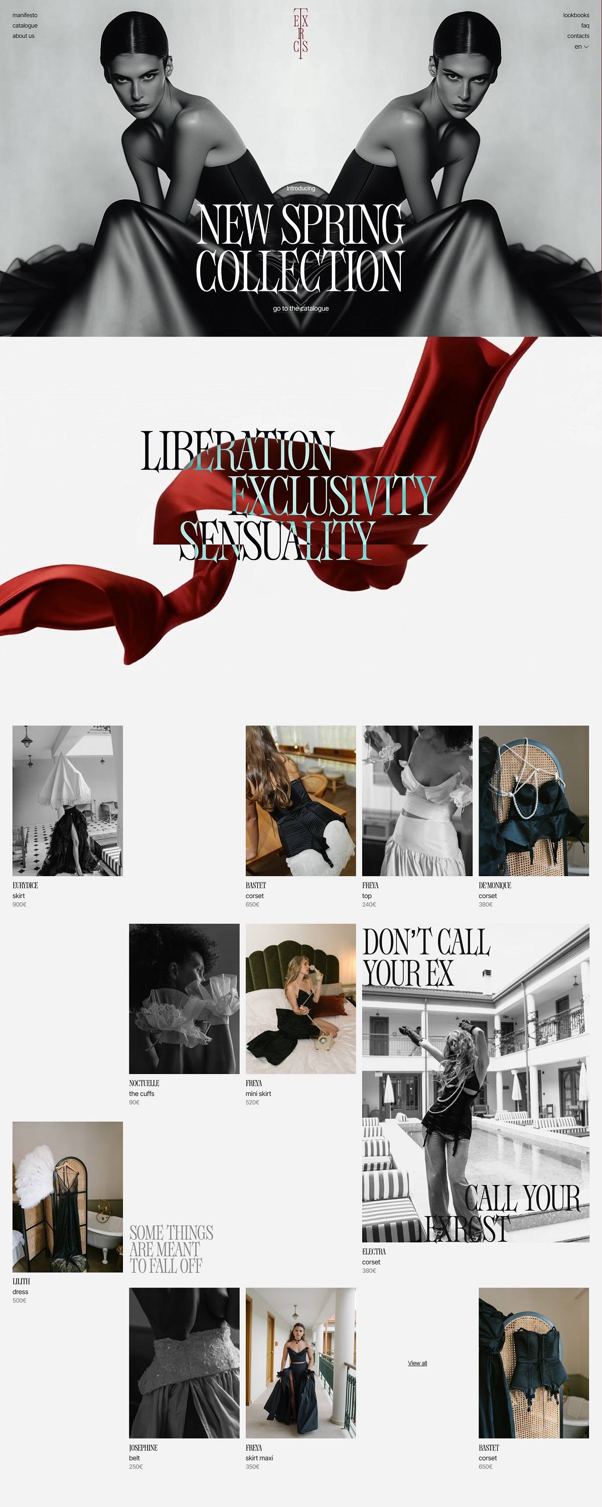 eCommerce website: Exrcst