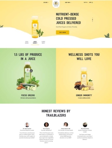 eCommerce website: Farmers Juice