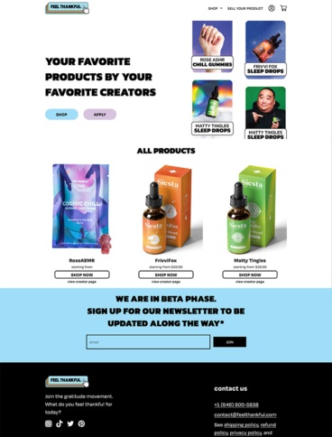 eCommerce website: Feel Thankful