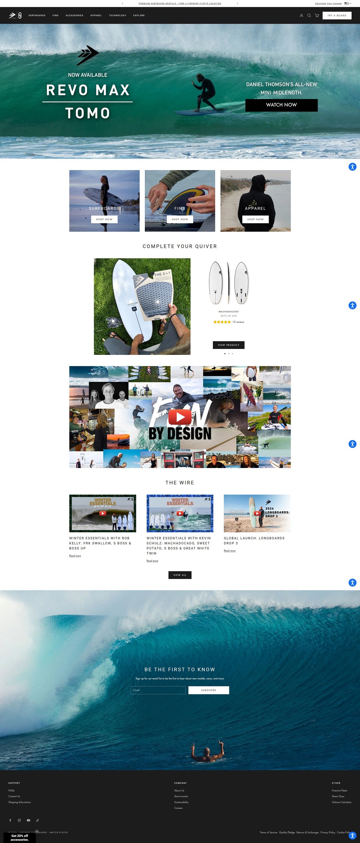 eCommerce website: Firewire Surfboards