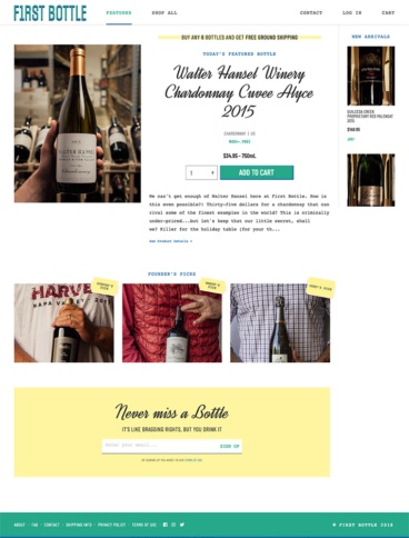 eCommerce website: First Bottle