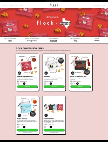 eCommerce website: Flock Chicken Chips