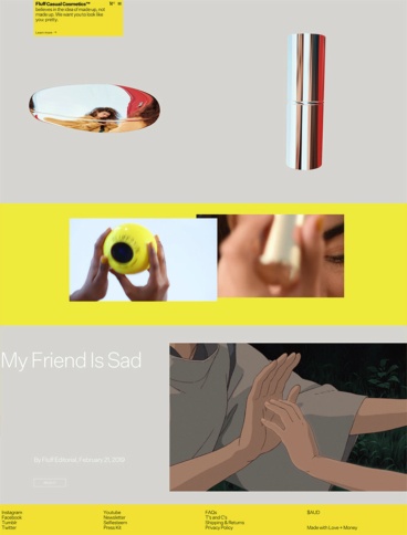 eCommerce website: Fluff Casual Cosmetics