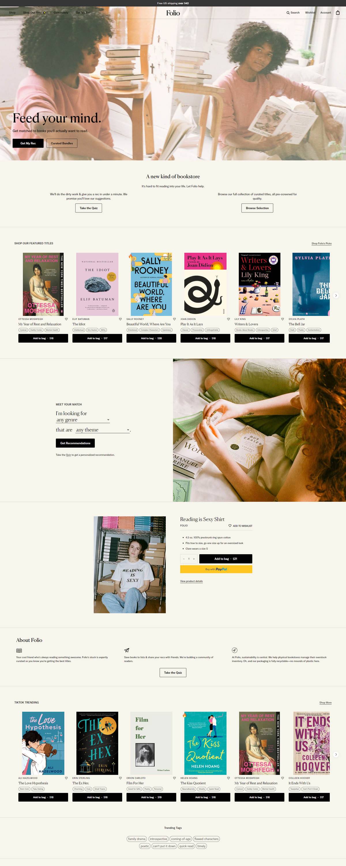 eCommerce website: Folio Books