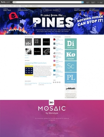 eCommerce website: Fonts.com