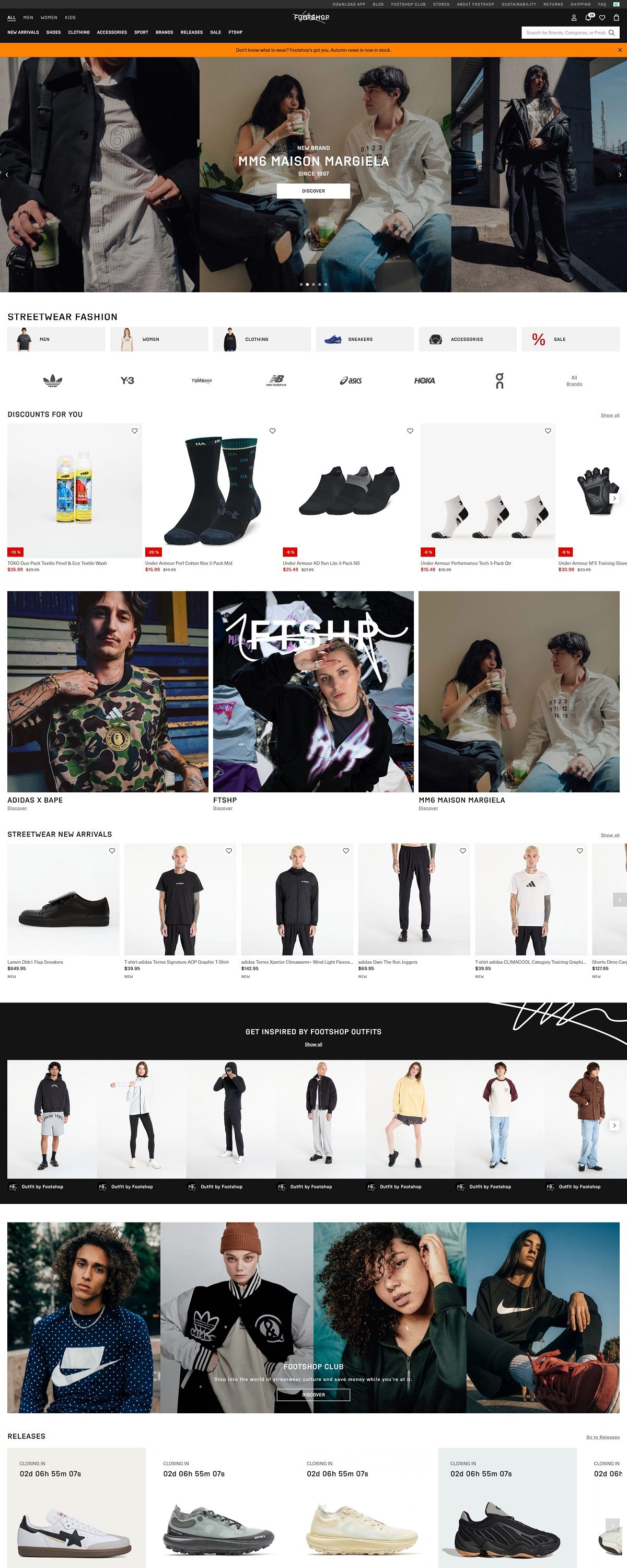 eCommerce website: Footshop