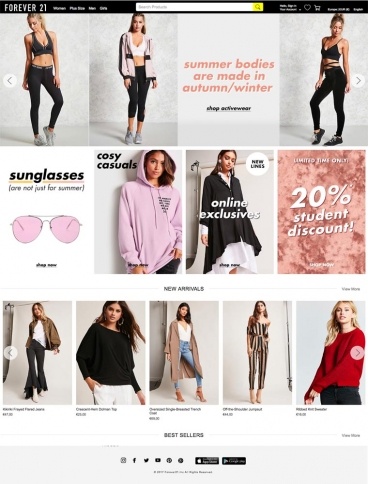 eCommerce website: Forever 21