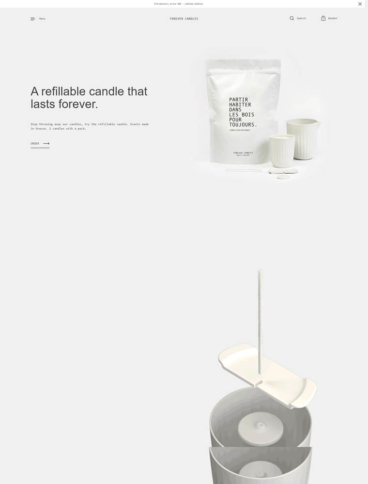eCommerce website: Forever Candles