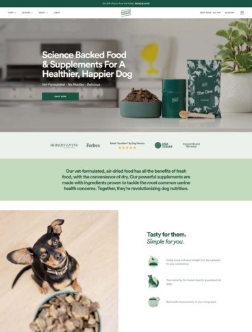 eCommerce website: Front Of The Pack