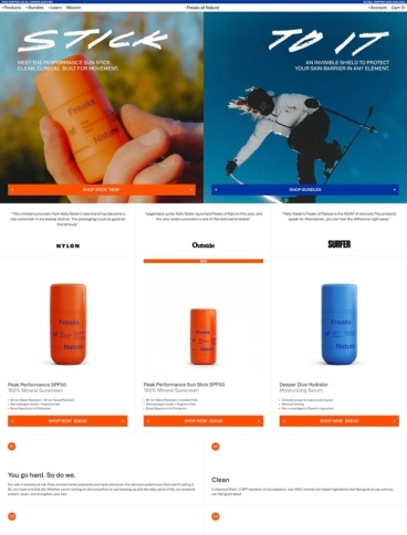 eCommerce website: Freaks of Nature