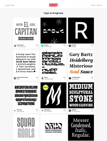 eCommerce website: Future Fonts