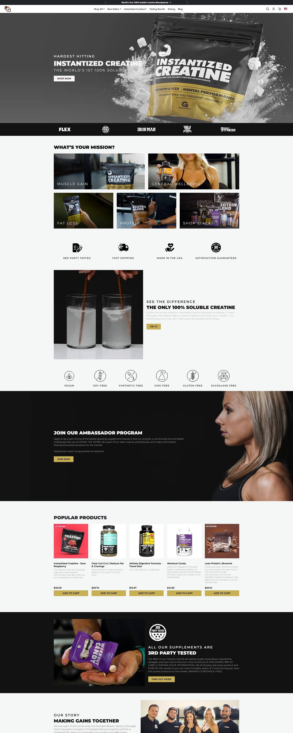 eCommerce website: Gains in Bulk