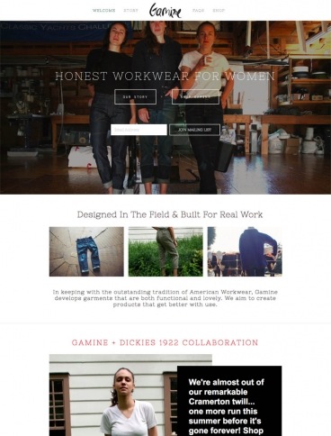 eCommerce website: Gamine