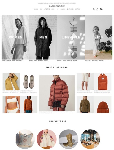 eCommerce website: Garmentory