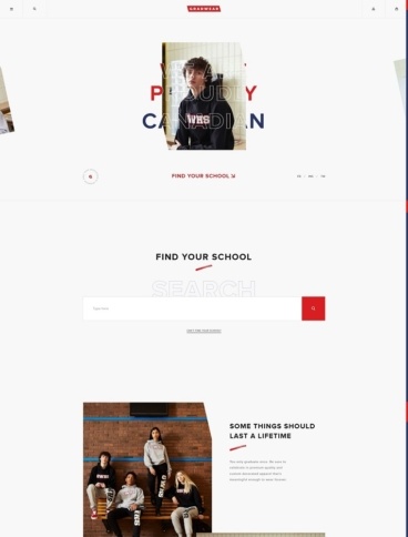 eCommerce website: GRADWEAR