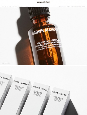 eCommerce website: Grown Alchemist