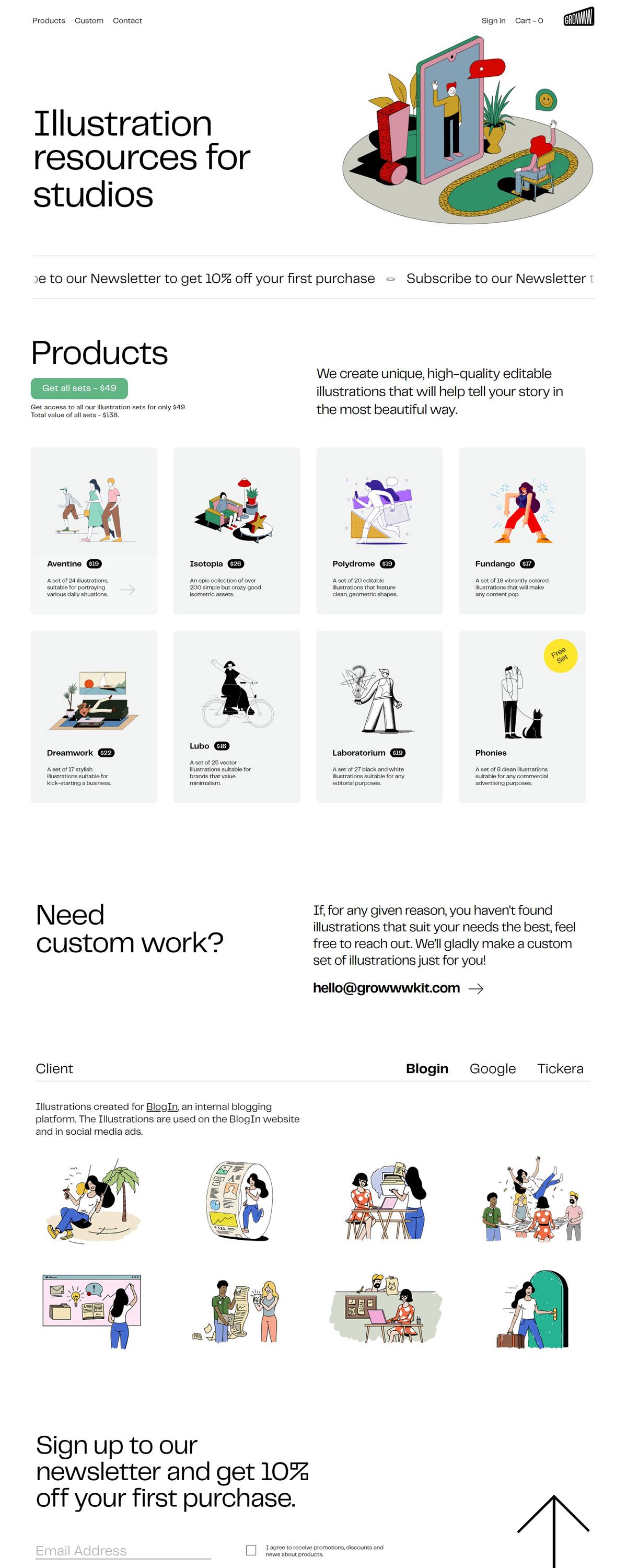 eCommerce website: Growww Kit