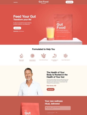 eCommerce website: Gut Food