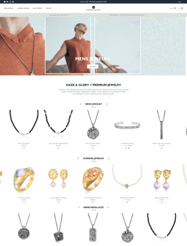 eCommerce website: Haze & Glory