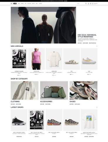 eCommerce website: HBX