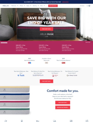 eCommerce website: Helix
