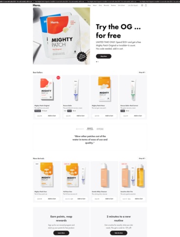 eCommerce website: Hero Cosmetics