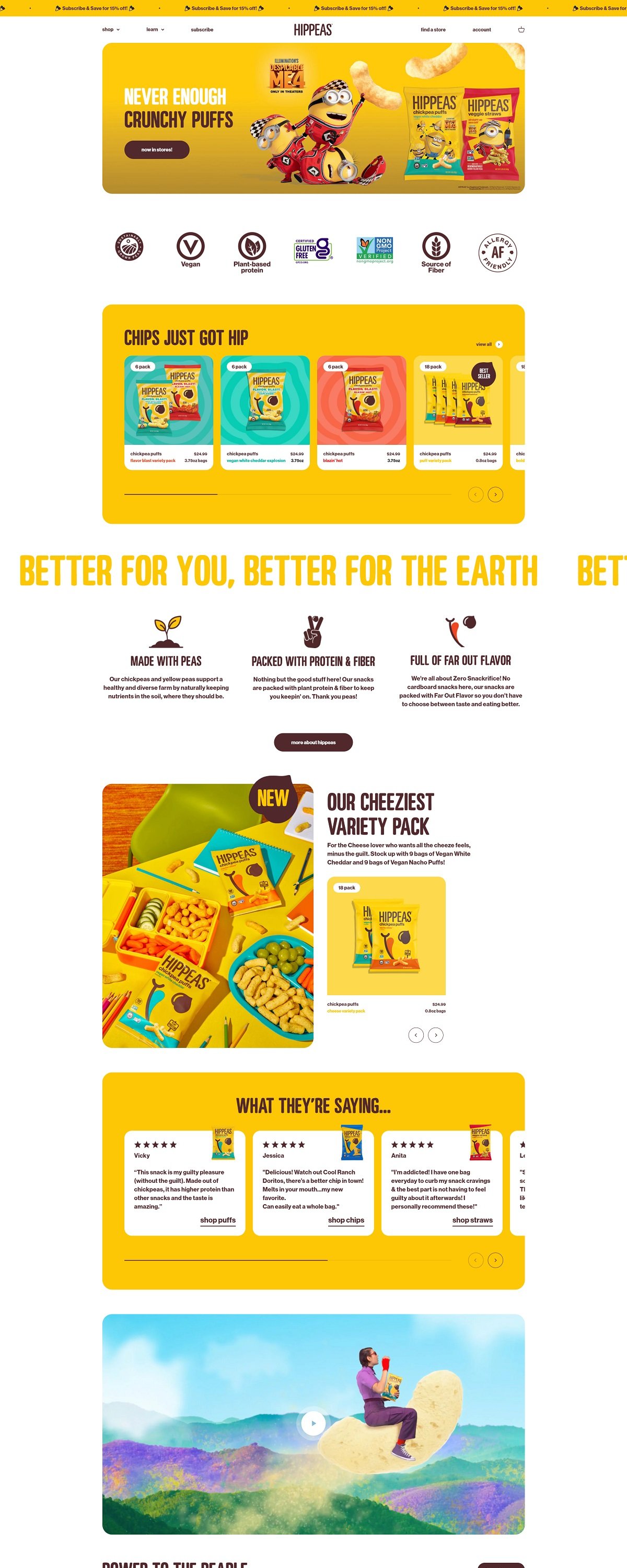 eCommerce website: Hippeas