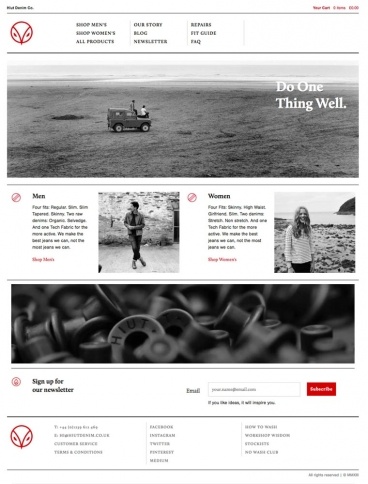 eCommerce website: Hiut Denim