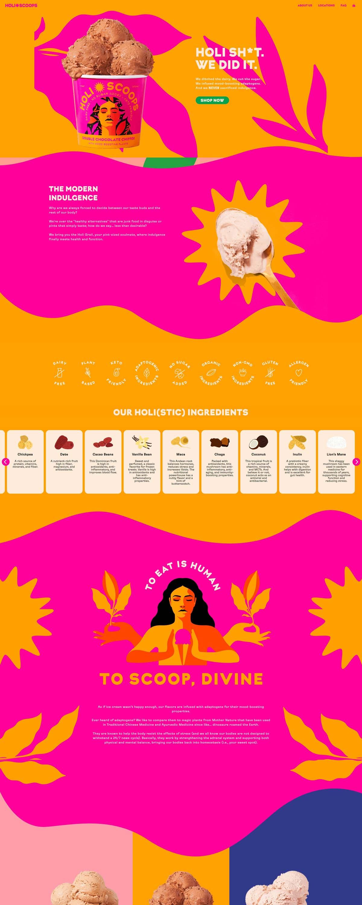 eCommerce website: Holi Scoops