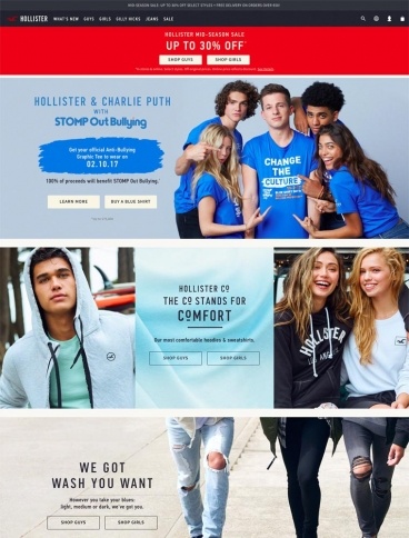 eCommerce website: Hollister