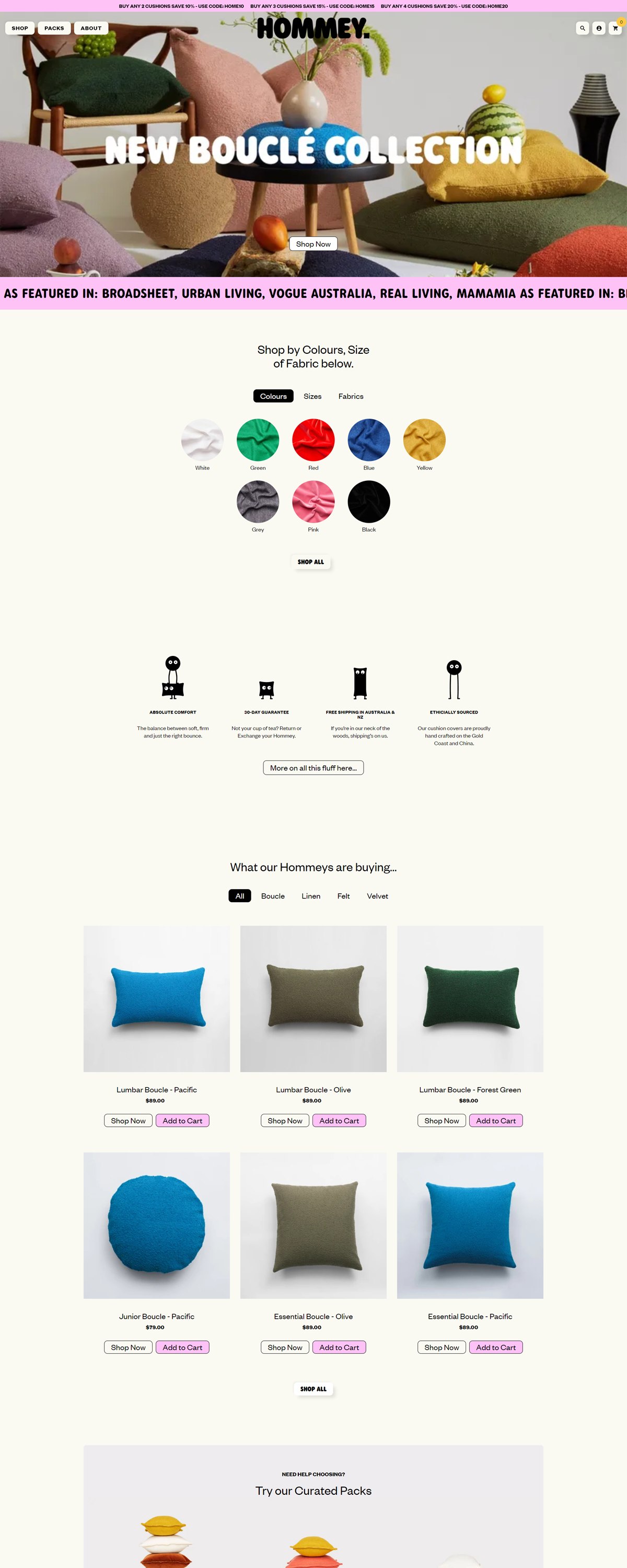 eCommerce website: Hommey