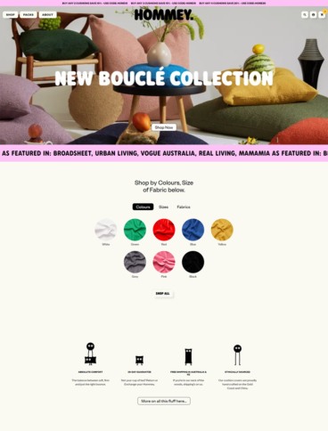 eCommerce website: Hommey