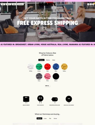eCommerce website: Hommey
