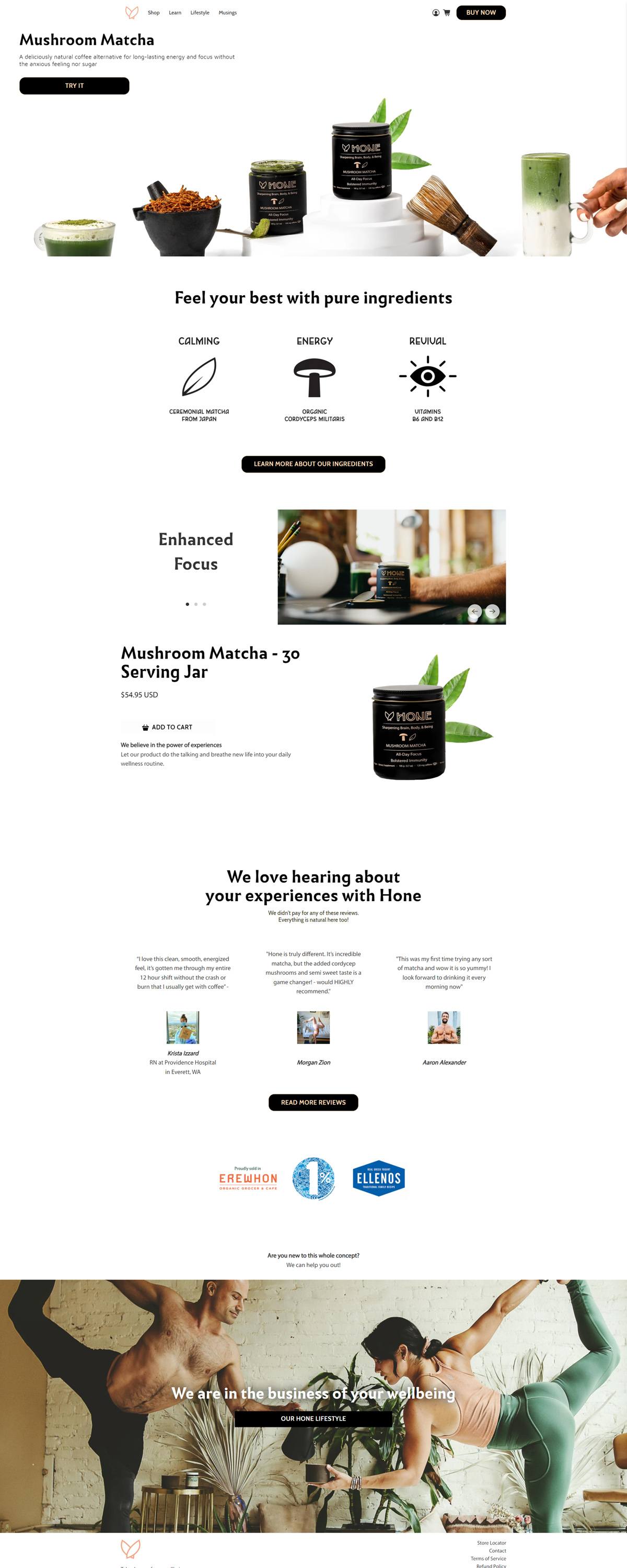 eCommerce website: Hone