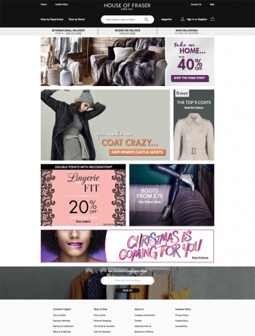 eCommerce website: House of Fraser