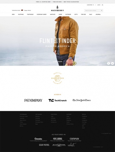 eCommerce website: Huckberry