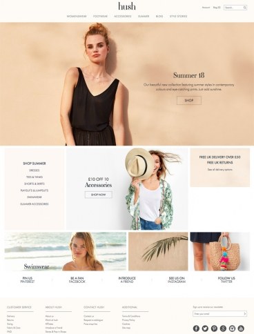 eCommerce website: Hush