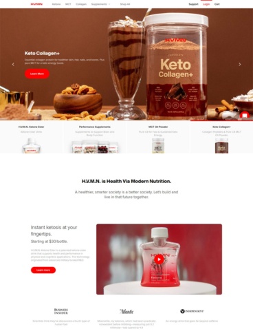 eCommerce website: HVMN