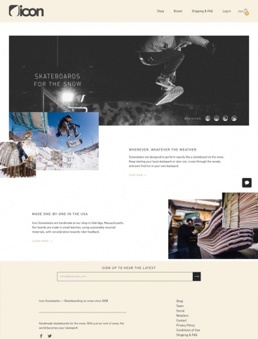 eCommerce website: Icon Snowskates