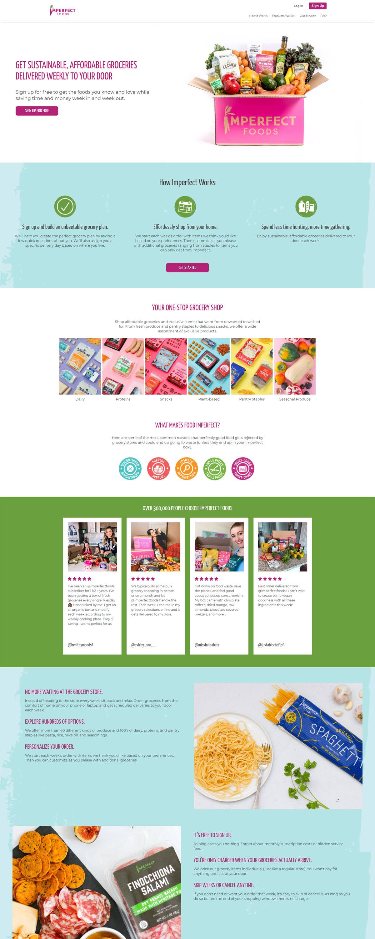 eCommerce website: Imperfect Foods