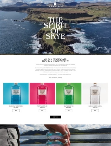 eCommerce website: Isle of Skye Distillers