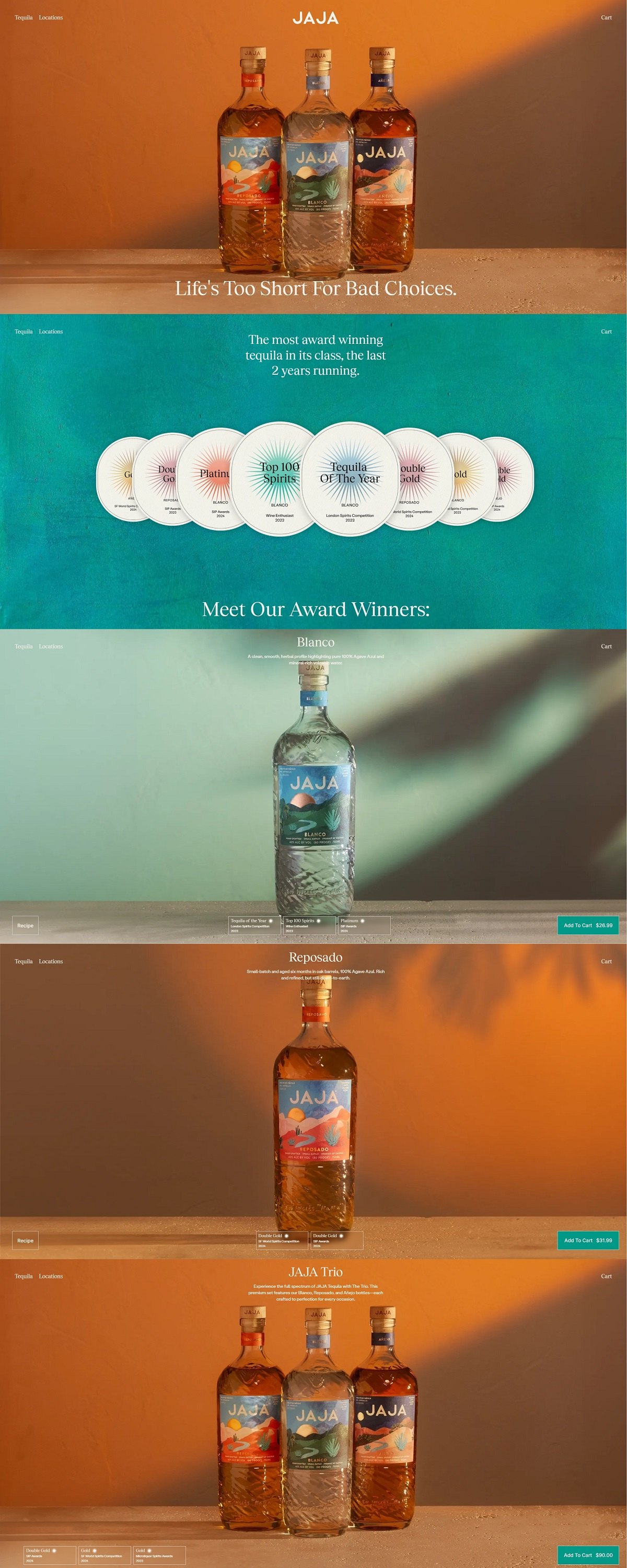 eCommerce website: JAJA Tequila
