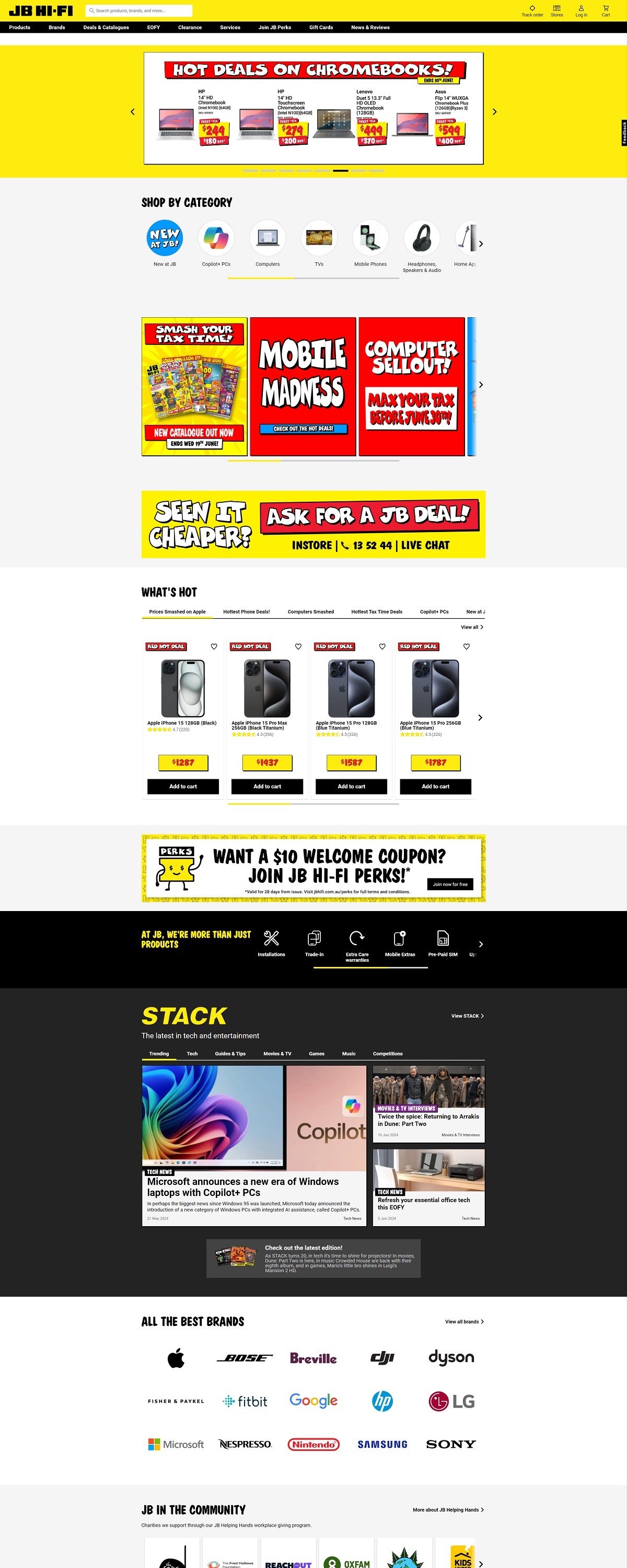 eCommerce website: JB Hi-Fi