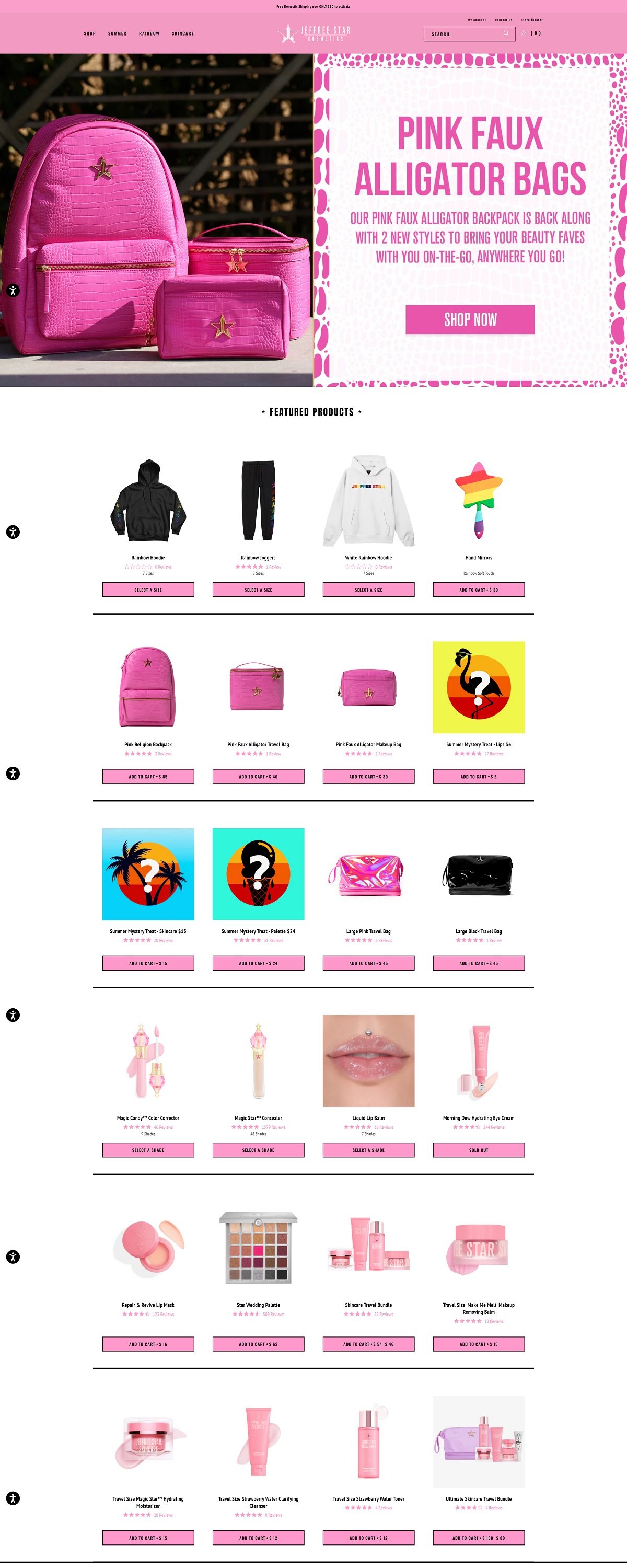 eCommerce website: Jeffree Star Cosmetics