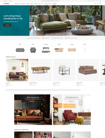eCommerce website: Joybird
