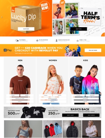 eCommerce website: HYPE