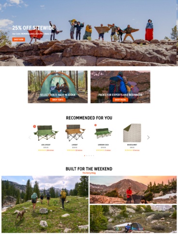 eCommerce website: Kelty