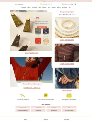 eCommerce website: Kendra Scott