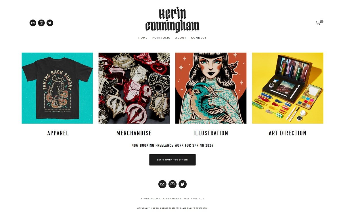 eCommerce website: Kerin Cunningham