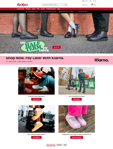 eCommerce website: Kickers
